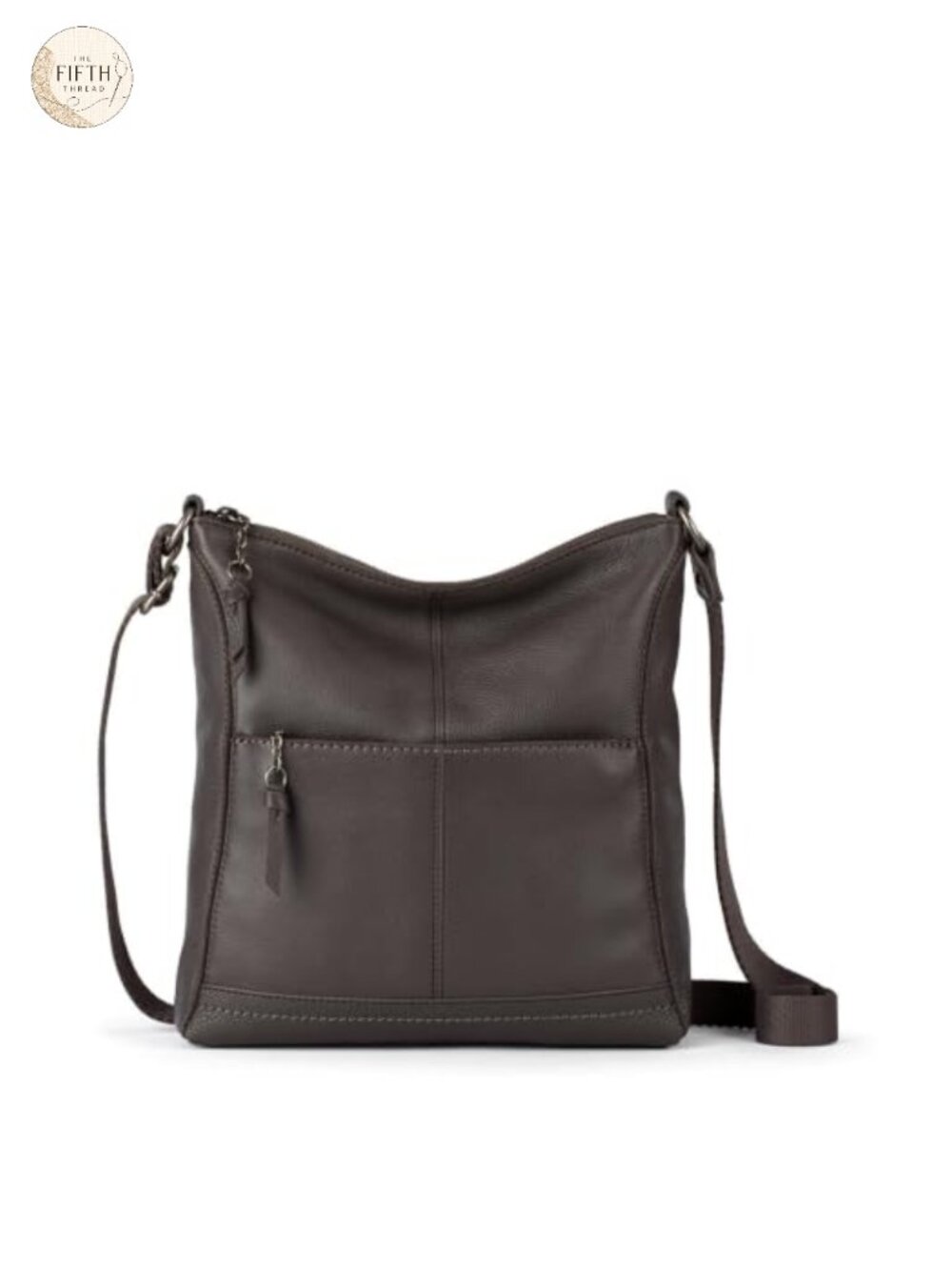 Leather Crossbody Purse with Adjustable Strap, Zipper Closure, Multiple